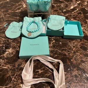 Authentic Tiffany and co amazonite 8 mm bracelet